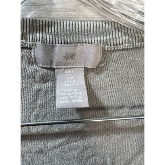 Womens Gray Cropped Wool-Blend Cardigan Small - Picture 3 of 4